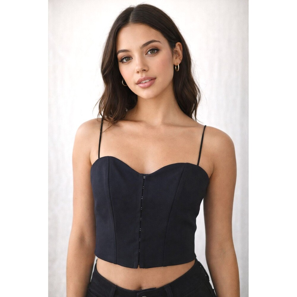 Black Sweetheart Neckline Corset Crop Top - Women Intimates & Sleepwear